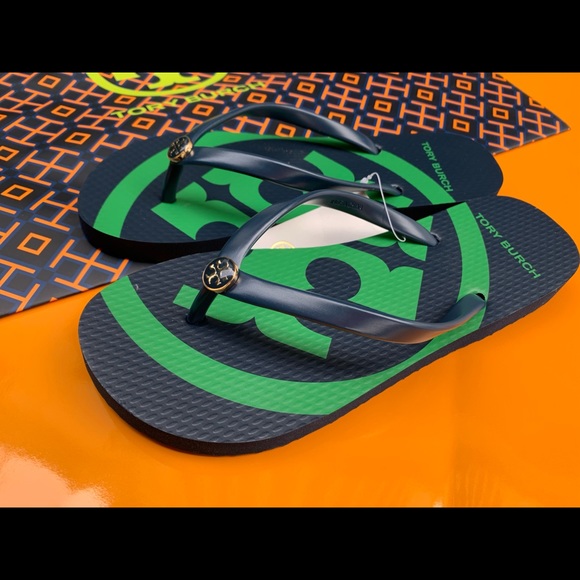 NWT Tory Burch Emory Flip Flop Flat Logo Sandals - Picture 3 of 12